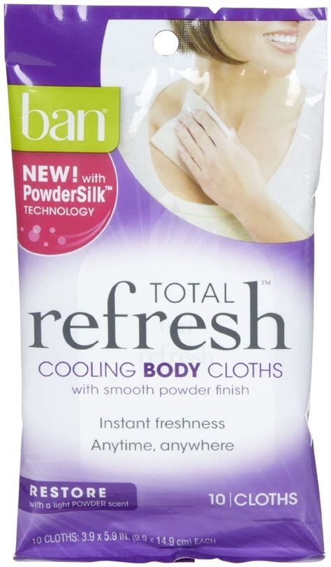 ban Total Refresh Cooling Body Cloths Restore 20 Count .